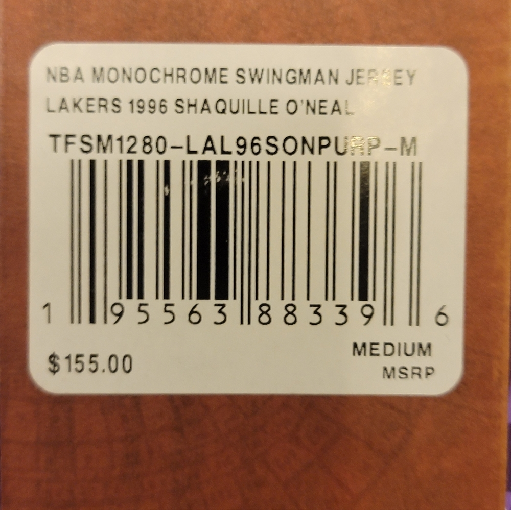 Shaquille O'Neal Lakers Mitchell & Ness Monochrome 96-97 Swingman Jersey Sz M - Picture 8 of 13